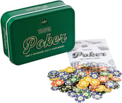 Travel Poker Set Playing Cards Poker Chips Texas Hold em Tin Casino Game Funtime