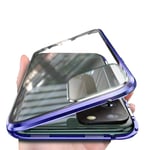 Orgstyle Case for Samsung Galaxy S20 Plus/S20+, [Camera Lens Protector] Magnetic Case HD Clear Tempered Glass Front and Back Cover Metal Bumper 360゜Protection Anti-Scratch Cover, Blue