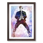Big Box Art Elvis Presley The Jailhouse Rock in Abstract Framed Wall Art Picture Print Ready to Hang, Walnut A2 (62 x 45 cm)