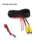 Câble d'extension vidéo RCA mâle à RCA mâle AV pour vue arrière de voiture,adaptateur de fil de caméra pour moniteur de limitation de voiture - Type 6m and DC cable