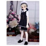 1/4 SD Doll BJD Dolls Full Set 40CM 15.7Inch Jointed Dolls Toy Body Clothes Shoes And Wig Included, Action Figure + Makeup + Accessory Gift for Valentines Day Birthday, Wedding,E