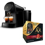 L'OR BARISTA Coffee Machine & Milk Frother by Philips with L'OR Double Splendente XXL 5X10PC, Double Shot, Aluminium Coffee Capsules (Total 50 XXL Capsules) Intensity 7