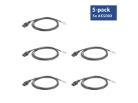 ACT Powercord C13 IEC Lock - open end black 2 m, PC1025, 5-Pack