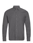 Slim Fit Short Bd Brushed Flannel Designers Shirts Business Grey Oscar Jacobson
