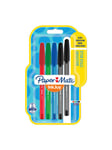 Paper Mate InkJoy 100ST Kulspetspennor med huv | Fin spets (0,7 mm) | Sortiment av klassiska färger | 5 stycken