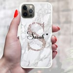 Personalised Initial Name Marble Phone Case Cover For Samsung Galaxy Models (Design Ref 06) (Samsung Galaxy A12)