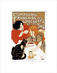 Wee Blue Coo Tea Boisson Chocolat Paris France Chat Vintage Impression Murale