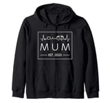 Mum To Be Est. 2023 Frequency Pulse Pregnancy Announcement Zip Hoodie