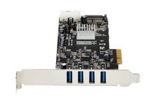 StarTech.com PCI Express (PCIe) SuperSpeed USB 3.0-kortadapter med 4 portar och 4 dedicerade kanaler på 5 Gbps – UASP – SATA/LP4-ström - USB-adapter - PCIe x4 - USB 3.0 x 4