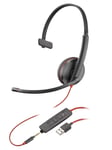 Plantronics Blackwire 3200 Mono Corded UC Headset With USB & 3.5mm Smart Phone C