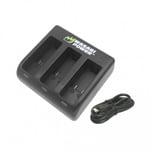 Wasabi Power Batteriladdare för GoPro Hero5/6/7/8 batterier - Trippel AHDBT-501