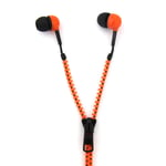 Zip Earphones Cool Funky Novelty MP3 I Pod Music Silicone Orange / Black Style
