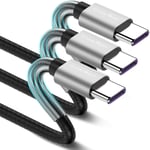 CyvenSmart 3 Pack 1M USB C Cable, Short 1 Metre Type C Fast Charging Cable USB A 2.0 to USB C Compatible with Samsung Galaxy S10 S9 S8 Plus Note 9 8,LG V50 V40 G8 G7 Thinq, Moto Z