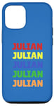 Coque pour iPhone 12/12 Pro Pile de noms colorés Julian | Pride in your name