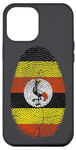 Coque pour iPhone 15 Pro Max Drapeau Ouganda empreinte digitale DNA Cadeau Ougandans