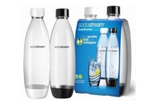 Sodastream soda stream saturator bottles 2x1L white black