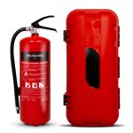 Paket med 6 kg brandsläckare inklusive brandsläckarskåp