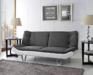 Hudson Fabric Sofa Bed Duo Contrast Fabric With Chrome Hairpin Legs