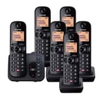 Panasonic KX-TGC266EB Cordless Phone, Six Handsets with Answering Machine