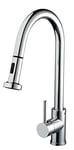 Bristan APR PULLSNK C Apricot Professional Kitchen Sink Mixer Tap with Pull Out Hose and Spray Function, Chrome, Silver