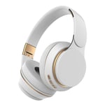 YUHUANG Bluetooth Headphones Over-Ear Wireless Headphones Bluetooth Headset Stereo Adjustable Earphones With Mic, Wired Mode For Cell Phones/Laptop/PC(White) (Color : White)