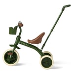 Stoy Vintage Trehjuling Med Föräldrahandtag Army Green | Grön | 2-4 years