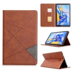 Galaxy Tab A 10.5 Tablet Case, CASE4YOU Premium Flip PU Leather Cover Business Portfolio Wallet Strap Card Slots Magnetic Shell Carrying Case for Samsung Galaxy Tab A 10.5 T590 T595 Case Brown