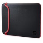 HP 14 Inch 35.5 cm Black & Red Reversible Neoprene Laptop Sleeve V5C26AA#ABB