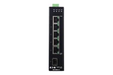 Eaton Tripp Lite series 5-Port Managed Industrial Gigabit Ethernet Switch - 10/100/1000 Mbps, GbE SFP Slot, -40° to 75°C, DIN Mount - switch - 5 portar - Administrerad - TAA-kompatibel