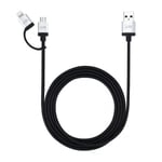 Just Mobile Kabel AluCable Duo USB-A/Micro-USB/Lightning 1.5m