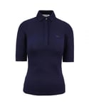 Lacoste Slim Short Sleeve Navy Blue Womens Polo Shirt PF7844 166 Cotton - Size 14 UK