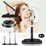 Homesuit 11.4” Portable Ring Light with 18"-65" Foldable Stand & Phone Holder, 3 Light Modes & 10 Brightness Level for Live Streaming, Make-up, YouTube, TikTok, Video, Photography, Remote Control