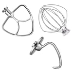 Mixer Aid Attachment for 5 Quart Stand Mixer K5WW Wire Whip& 5K7SDH Dough Hook&M