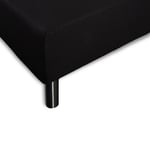 Formsydda lakan 200x200 cm - Svart - 100% bomull jersey lakan - lakan till stor dubbelsäng