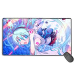 Hatsune_Mi-ku Japanese Animation Large Gaming Mouse Pad XXL Extended Mat Desk Pad Mousepad Long Non-Slip Rubber Mice Pads Stitched Edges 29.5"x15.7"