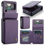 CaseMe Plånboksskal RFID-skydd Samsung Galaxy Z Flip 4 lila