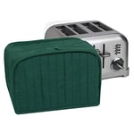 Ritz Housse matelassée en polyester/coton pour grille-pain à quatre tranches - Protection contre la poussière et les traces de doigts - Lavable en machine - Vert foncé