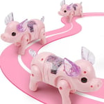 Piglet Cartoon Luminous Baby Toys Walking Toy Pink Color Electric Leashing Pig