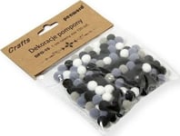 Dekorationer Pompoms 1Cm Mix Svart 120St