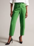 Ted Baker Gracieh High Waisted Tapered Cargo Trousers, Green