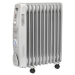 Sealey Oil Filled Radiator Heater Heat 2500W/230V 11-Element with Timer