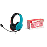 Nintendo Switch Lite - Coral & PDP LVL40 Wired Stereo Headset for NS -Joycon Blue/Red