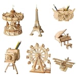 Diy Wood Model Kits 3d Wooden Puzzle Assembled Crafts Toy Decor 3(ferris Wheel)