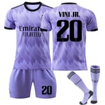 Real Madrid borta lila nr 10 Modrić nr 20 Vini Jr. fotbollströja - Perfekt #20 4-5Y #10 #10 10-11Y #10 10-11Y