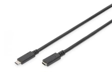 USB Type-C extension cable, type C M/F, 0.7m, Gen2, 5A, 10GB, 3.1 Version, bl