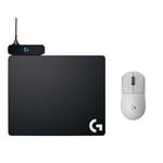 Logitech G PRO X SUPERLIGHT 2 LIGHTSPEED Wireless Gaming Mouse, Lightweight + POWERPLAY Wireless Charging Mouse Pad, Cloth and Hard Gaming Mouse Pad Included, USB-Connection, PC & Mac - White