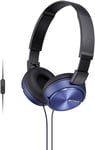 Sony Foldable Headphones with Smartphone Mic and Control - Metallic Blue Blue Si