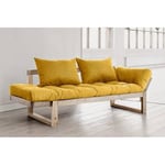 Inside75 Banquette méridienne style scandinave futon jaune EDGE couchage 75*200cm