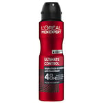 L'Oréal Men Expert Soin du corps Efficace Déodorant pour Homme Anti-Sueur Stress Jusqu'à 48 Heures Fraîcheur Ultimate Control 6 x 150 ml