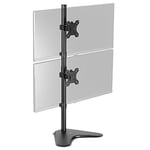 VIVO Dual Monitor Desk Stand Free-Standing LCD Mount, Holds in Stacked Vertical Position 2 Ultrawide Screens up to 34 inches, Black, STAND-V002L